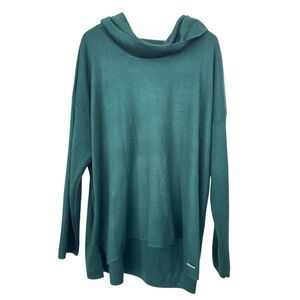 Calvin Klein Deep Green Cowl Neck Sweater‎ Women's M Cozy Minimalist Knit